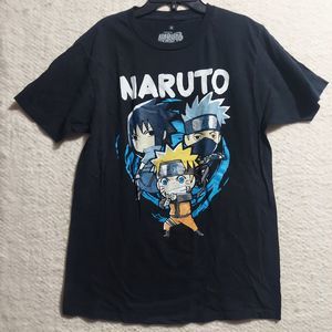 Naruto Shippuden T-SHIRT Mens Size M Medium Black Short Sleeve Ripple Junction